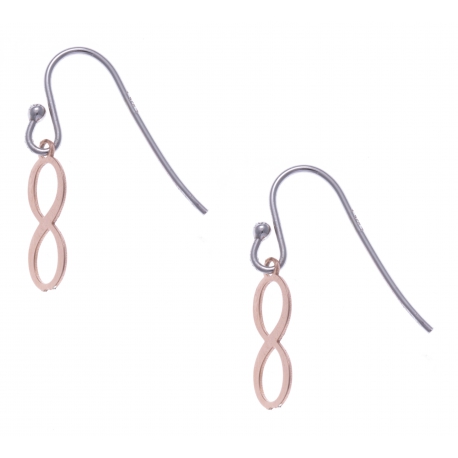 Boucles d'oreille argent rhodié 1g - 2 tons - infini