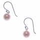 Boucles d'oreilles argent rhodié 0,7g - perle rose synthétique