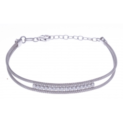 Bracelet argent rhodié 3,5g - cristaux - 16+3cm