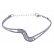 Bracelet argent rhodié 3,5g - cristaux - 16+3cm