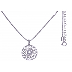 Collier argent rhodié 4,8g - zircons - 45+5cm