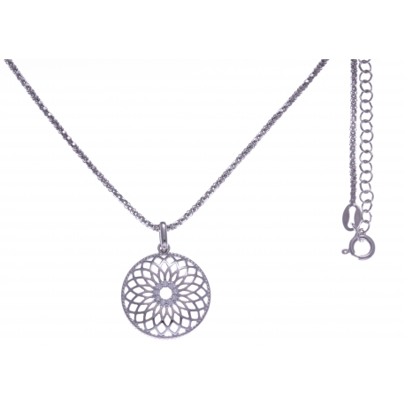 Collier argent rhodié 4,8g - zircons - 45+5cm