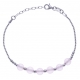 Bracelet argent rhodié 4,2g - 6 billes agathe rose 6mm - 17+3cm