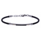 Bracelet acier - câble acier noir - or jaune 18KT 0,03gr - 19,5+15cm