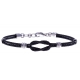 Bracelet acier - 2 tons - câble acier noir - nud marin - 19,5+1,5cm