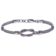 Bracelet acier - câble acier - nud marin - or jaune 18KT 0,04g - 19,5+1,5cm