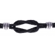 Bracelet acier - 2 tons - câble acier noir - nud marin - 19,5+1,5cm