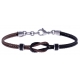 Bracelet acier - 3 tons - câble acier noir et marron - nud marin - 19,5+1,5cm