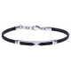 Bracelet acier - 2 câbles acier noir - 19,5+1,5cm