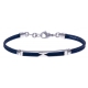 Bracelet acier - 2 câbles acier bleu - 19,5+1,5cm