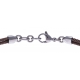 Bracelet acier - 2 câbles marron - 19,5+1,5cm