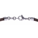 Bracelet acier - 2 câbles marron - 19,5+1,5cm