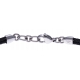 Bracelet acier - 2 câbles acier noir - 19,5+1,5cm