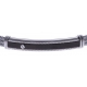 Bracelet acier - 2 tons - 3 câbles acier -  plaque noire - vis - 19,5+1,5cm - réglable