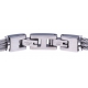 Bracelet acier - 2 tons - 3 câbles acier -  plaque noire - étoile - 19,5+1,5cm - réglable