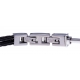 Bracelet acier - câble acier noir - cabochon onyx - 19,5+1,5cm - réglable