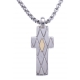 Collier acier - croix - vis or jaune 18KT 0,04g - 50cm