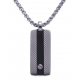 Collier acier 2 tons - acier et noir - plaque 25x10mm - vis - 50 CM