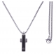 Collier acier 2 tons - acier et noir - croix 25x10mm - vis - 50 CM