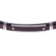 Bracelet acier - cuir italien marron  -  vis -21,5cm - réglable
