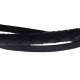 Bracelet acier - cuir italien et cuir tressé italien noir  - 3 rangs - 21,5cm - réglable