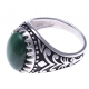 Bague en argent rhodié 7,2g - 2 tons - malachite - T56 à 70