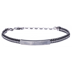 Bracelet argent veilli 9g - plaque - largeur 5cm - longueur 19+4cm