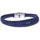 Bracelet acier - jeans tressé véritable - 21,5cm - réglable