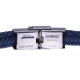 Bracelet acier - jeans tressé véritable - 21,5cm - réglable