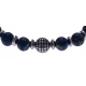 Bracelet acier pour homme - élastique - jaspe impériale teintée bleue - composants acier - 21cm