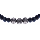 Bracelet acier pour homme - élastique - jaspe impériale teintée bleue - composants acier - 21cm