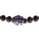 Bracelet acier pour homme - élastique - il de tigre - jaspe polychrome - boudha - 21cm