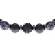 Bracelet acier pour homme - élastique - imitation malachite noire et blanche (plastique) - 21cm
