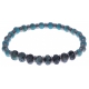 Bracelet acier pour homme - élastique - granite -  turquoise reconstituée - composants en acier - 21cm
