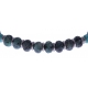 Bracelet acier pour homme - élastique - granite -  turquoise reconstituée - composants en acier - 21cm