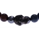 Bracelet acier pour homme - élastique - il de taureau - corail reconstituté et teinté bleu - hématite - tête de mort noire-21cm