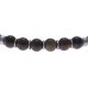 Bracelet acier - 6 billes bois vert 8mm - 19+4cm
