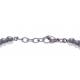 Bracelet acier - 6 billes pierre de lave 8mm - 19+4cm