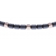 Bracelet acier - hématite noir et rose enrobée - 19+4cm