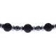 Bracelet acier 2 tons - pierre de lave - hématite enrobée - 19+4cm