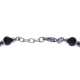 Bracelet acier 2 tons - pierre de lave - hématite enrobée - 19+4cm