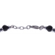 Bracelet acier 2 tons - pierre de lave - hématite enrobée - 19+4cm