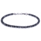 Bracelet acier - hématite noir enrobée et acier - 19+4cm