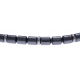 Bracelet acier - hématite noir enrobée et acier - 19+4cm
