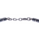 Bracelet acier - hématite noir enrobée et acier - 19+4cm