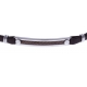 Bracelet acier - cuir marron italien - câble marron - 19+4cm