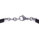 Bracelet acier - cuir marron italien - câble marron - 19+4cm