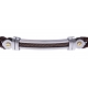 Bracelet acier - cuir marron tressé italien - câble marron - or jaune 18KT  0,04gr  - 21,5cm - réglable