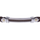 Bracelet acier - cuir marron tressé italien - câble marron - or jaune 18KT  0,04gr  - 21,5cm - réglable
