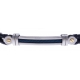 Bracelet acier - cuir bleu tressé italien - câble bleu - or jaune 18KT  0,04gr - 21,5cm - réglable